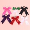 ZOONAI 2Pcs Women Teen Girls Sequins Hair Bows Elastic Ribbon