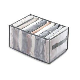 1 Pack Closet Drawer Organisers, 9 Grids Jeans Storage Box with Compartments, Foldable Drawer Divider for Baby Clothes, Leggings, T-shirt, Jeans