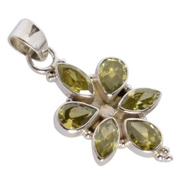 925 Silver Peridot Pendant Necklace – Natural Green Peridot Crystal Jewelry for Women – August Birthstone Pendant with Chain – Handcrafted Sterling Silver Gift
