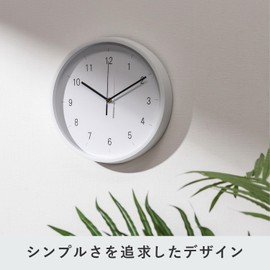 Fuji Boeki Enkel Wall Clock, Diameter 11.8 inches (30 cm), Width 11.8 inches (30 cm), Depth 1.7 inches (4.3 cm), Height 11.8 inches (30 cm), White, Simple, Quiet