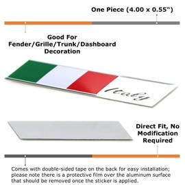 iJDMTOY Aluminum Plate Italian Flag Emblem Badge Compatible with Italian Car Front Grille, Side Fenders, Trunk, Dashboard, etc