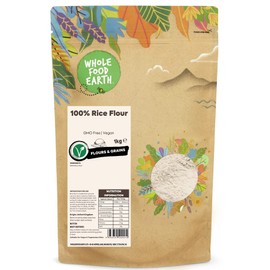 Wholefood Earth 100% Rice Flour 1 kg | GMO Free, Packaging May Vary