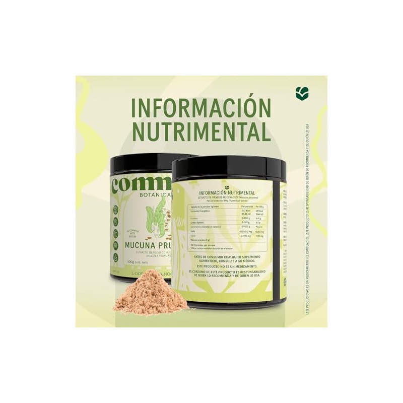 Hongos Adaptógenos Frijol Mucuna Extracto Puro Polvo 100 Suplemento Alimenticio