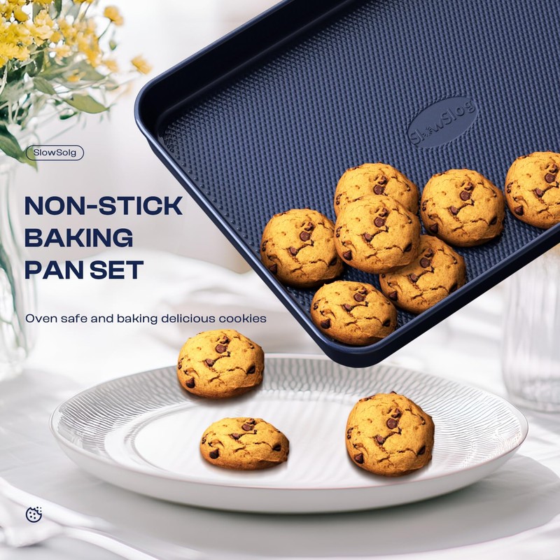Slow Slog Baking Pans Set 8-Piece Bakeware Sets, Baking Sets