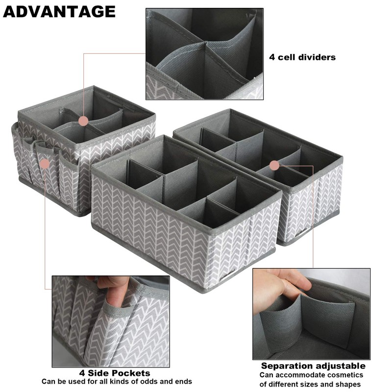 VERONLY Cosmetic Storage Bins Makeup Organizer, Adjustable Multifunction Storage Box