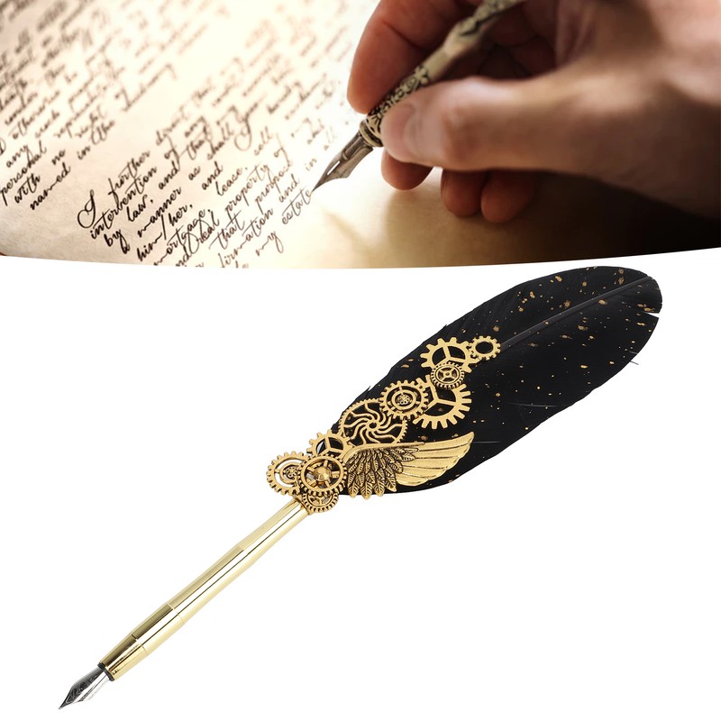 Feather Pen Business Fire Lacquer Stamp European Retro Style Sprinkled