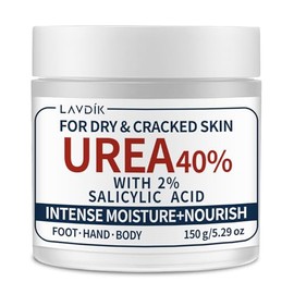 Crema de urea 40% con ácido salicílico al 2%, hidratante de máxima fuerza para piel seca y agrietada en pies, manos, talones, codos y rodillas, 5.29 o
