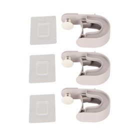 3Pcs Broom Mop Holder Self Adhesive Prevent Slip Multipurpose Wall Mount Mop Grippers for Home Bathroom Kitchen Garden Garage Grey