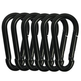 OULVLIFE Carabiner Heavy Duty Steel Carabiner Hook Spring Clip for Outdoor Camping Hiking Hammock Swing (100 mm, 4)