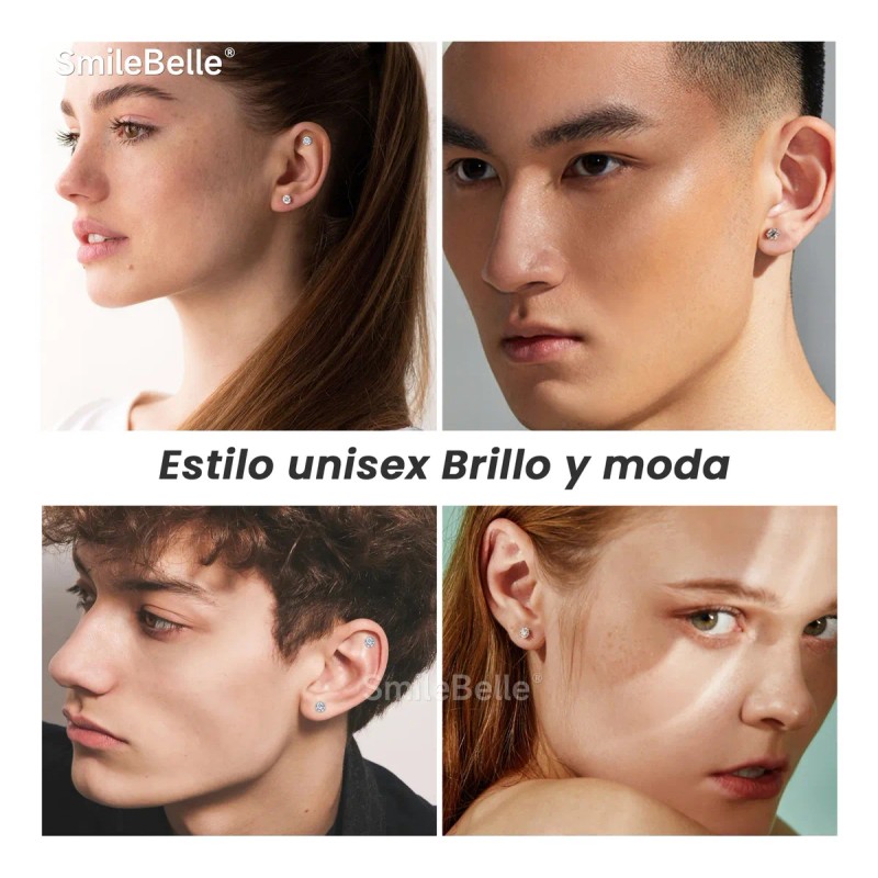 Pendientes De Moissanita 925 Plata Aretes Caja Regalo Mujer