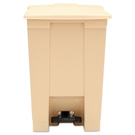 Rubbermaid Commercial Products Step-On Lid Trash Can, 12-Gallon, Beige, Hands-Free Sanitary Use Garbage Can for Medical Waste in Hospitals/Lab/Emergency/Patient Rooms