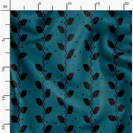 Soimoi Leaves Print - Blue, Canvas Fabric Material - 56 Inch Wide, 1 Meter, Unstitched Fabric For Upholstery, Bags, Workwear And Outdoor Gear.