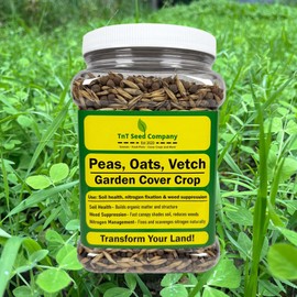 TnT Seed Company Peas, Oats, Vetch Garden Cover Crop Mix Seeds for Planting - 2.5 lb Jug - Improves Soil Health, Weed Suppression, Nitrogen Fixation, Increases Biomass