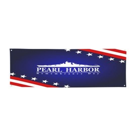 National Pearl Harbor Remembrance Day Banner 24x71in Decorations Porch Yard Signs Tapestry Backdrops Party Decor Supplies Background Flag