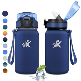 KollyKolla Thermos Flask, 500 ml, Water Bottle with Straw, Thermos Flask, BPA-Free, Leak-Proof Insulated Flask, Double-Walled, Stainless Steel Water Bottle for Boys, Girls, Nursery, School