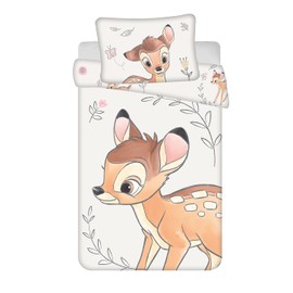 Jerry Fabrics Bambi Baby Cot Bedding Set, Duvet Cover 2 Pieces 100 x 135 cm + Pillowcase 40 x 60 cm, 100% Cotton