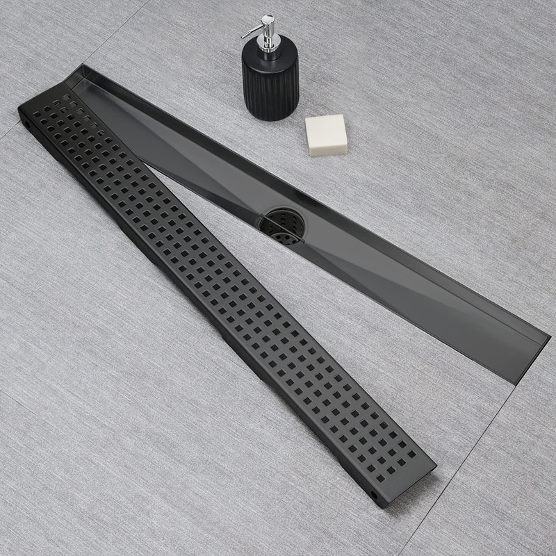 SaniteModar Linear Shower Drain, Matte Black Shower Drain 24 inch