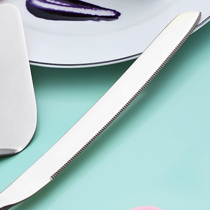 Berglander ウェディングケーキナイフとサーバーセット ステンレススチールケーキカッティングセット ウェディング用ケーキカッターとケーキサーバー付き 結婚式 誕生日 パーティー イベントに最適