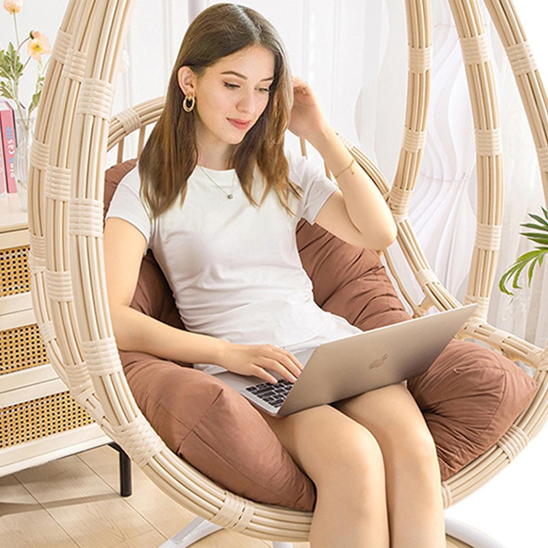 Wadser Grey Hanging Basket Seat Cushion, Egg Chair Cushion Replacement,