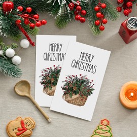 Horaldaily 100 Christmas Disposable Paper Decorative Guest Napkins, Holly Berry Hand Towel for Party Lunch Dinner Kitchen Bathroom Merry Christmas Decoration