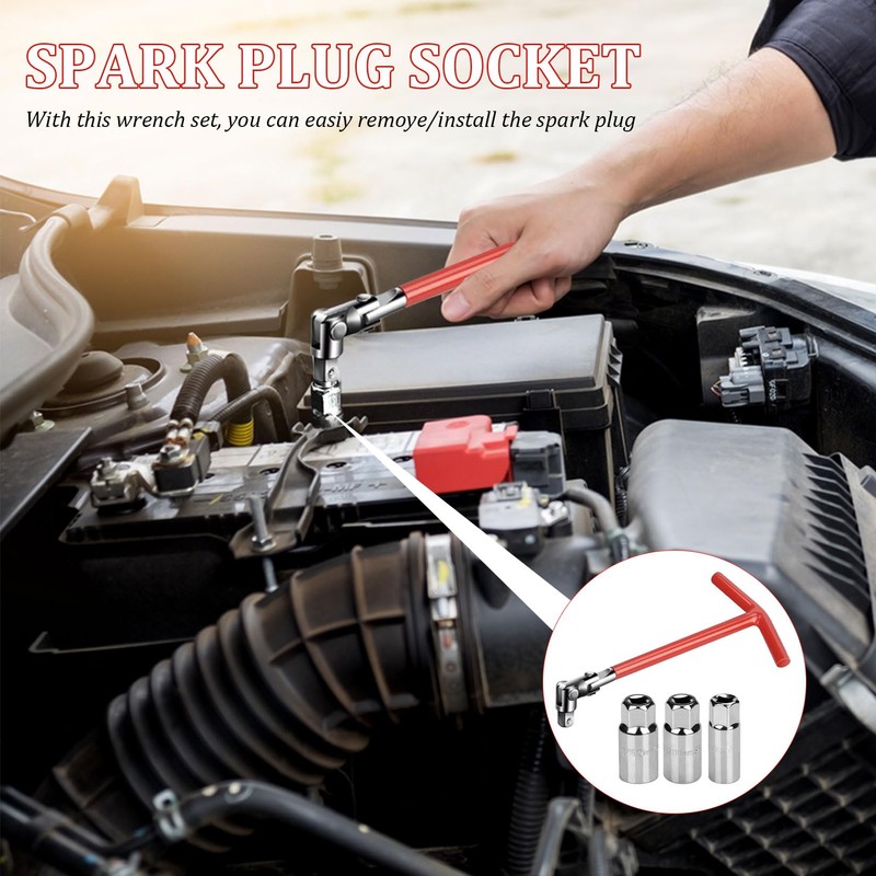 QUIIEOSKIA Spark Plug Wrench Set, Spark Plug Socket 16 mm