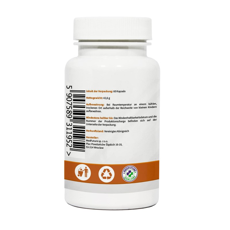 Turmeric Extra Strong + Piperine + Ginger 95% Curcuminoids 60