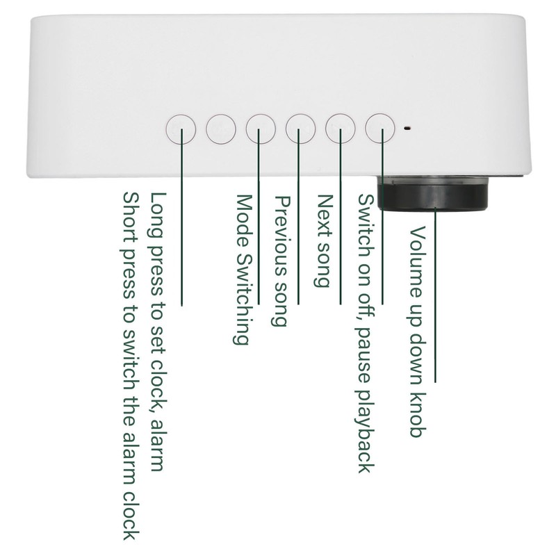 Bluetooth Speaker Alarm Clock Radio Digital LED Display Subwoofer Mini