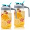 Mason Jar Pitcher Wide Mouth 32 OZ 2 Pack Glass