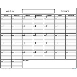 SwiftGlimpse 36" x 48" Wet Erase Undated 1 Month Wall Calendar Monthly Planner Blank Reusable Perfect for Organizing Home Office Academic Schedules