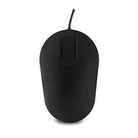 PUREKEYS Disinfectable Hygienic Mouse, Wired - 40265 - Colour: Black | Waterproof, Wipeable, Disinfectable | Compatible with Win 8-10, Mac OS, Linux
