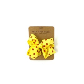 Room on the Broom Inspired Witches Yellow Hair Bow Clip with Red Spots