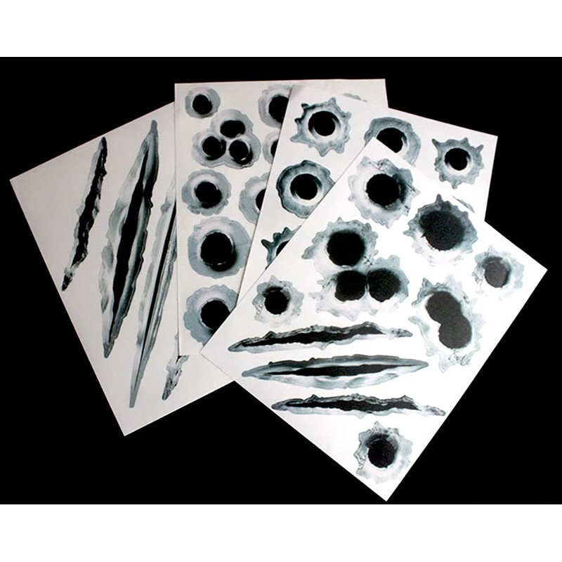 4 Set 3D Bullet Hole & Scratches Car Stickers, Fake