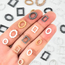 200 Pieces Tiny Picture Frame Decor for Dollhouse Micro Resin Decor for DIY Crafts Mini Things for Fairy Garden Micro Landscaping Decoration