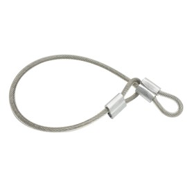 Floyutin 5 Pcs 5mm Wire 24 inch Vinyl Coated Stainless Steel Cable with Loops Short Wire Rope Lanyard Lock Security Chain Link for Outdoor Gates, Clear(5mm x 24inch)