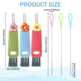 3 in 1 Cup Lid Gap Cleaning Brush,3pcs Multifunctional Sealing Cover Cleaning Brush 3pcs Straw Brushes for Cleaning Straws,Cup Brush Cleaner,Cup Lid Cleaner