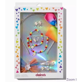 Claire’s clip Earrings unicorn jewelry Necklace set headband Bow lot