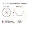 EDESISA ESPRESS - 100 Size 45/185mm Basket Coffee Filter Papers