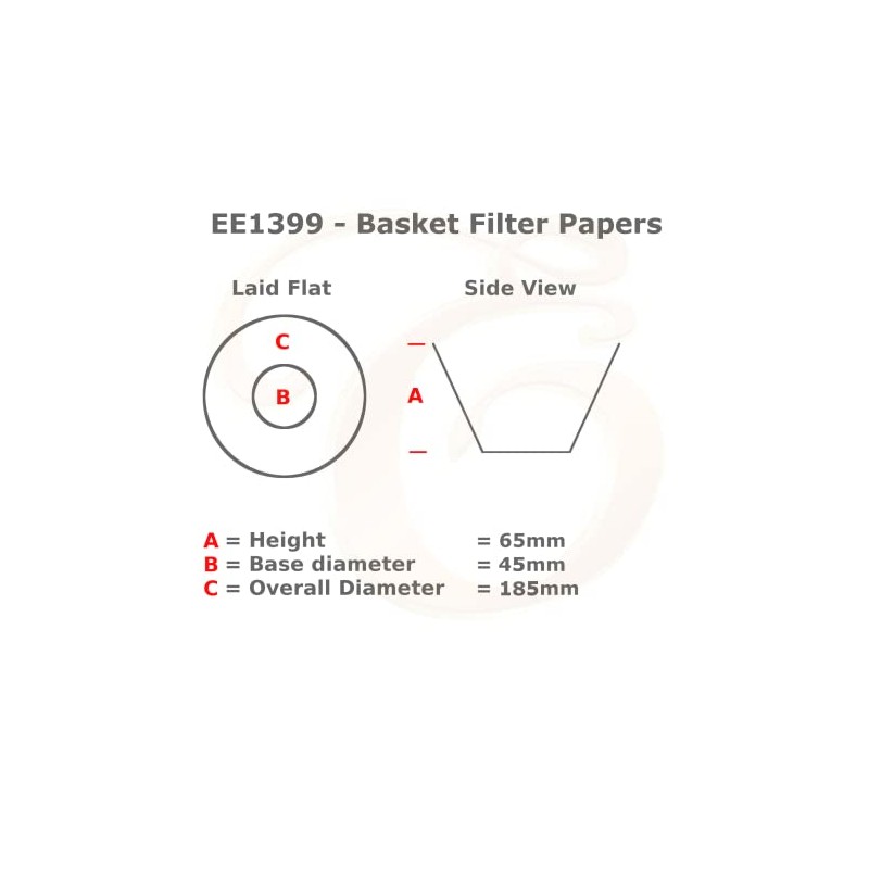 EDESISA ESPRESS - 100 Size 45/185mm Basket Coffee Filter Papers