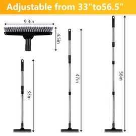 ITTAHO 2 Pack Grout Brush with Long Handle, Swivel Cleaning Grout Line Scrubber - Extendable Durable Handle Grout Cleaner Brush for Bathroom,Tile,Baseboard,Walk in Shower,Corner & Narrow Space (Black)