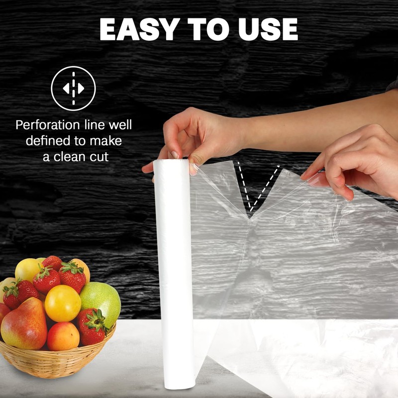 Bagtron 12" x 20" Plastic Produce Bag on a Roll