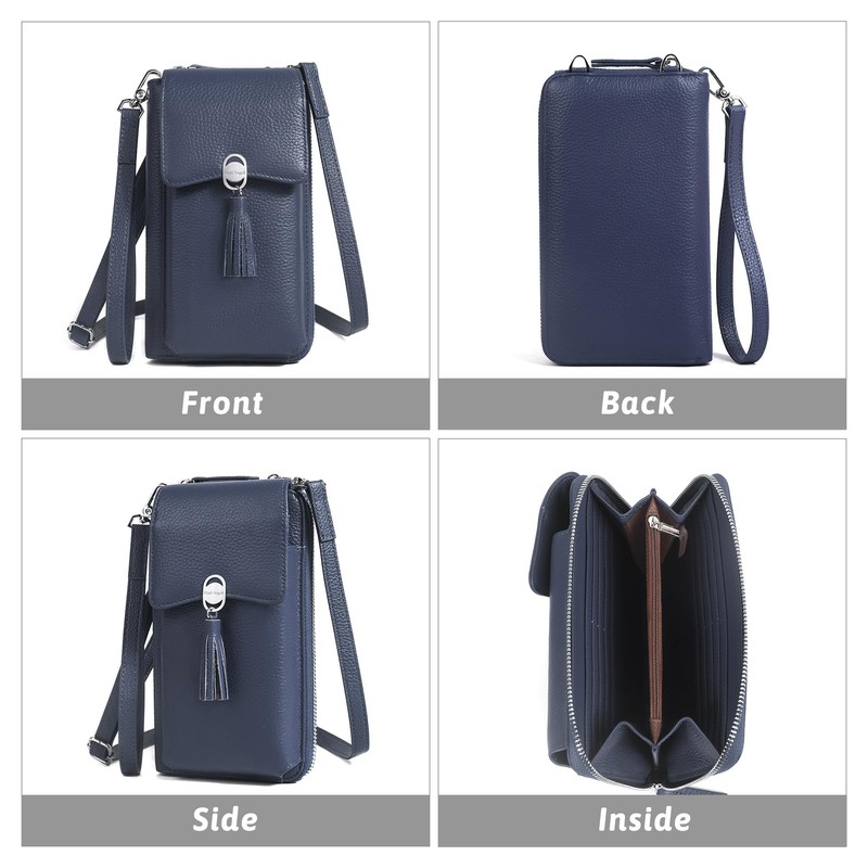Genuine Leather Crossbody Cellphone Bag for Women RFID Blocking Phone