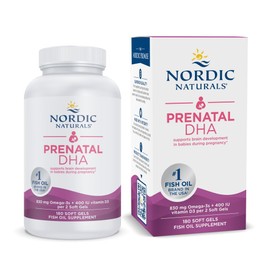 Nordic Naturals - Prenatal DHA, Supports Brain Development in Babies During Pregnancy and Lactation, 180 Soft Gels
