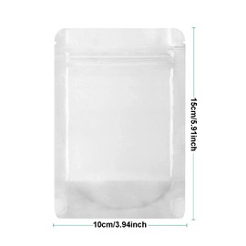 50 Pack Matte Frosted Clear Zipper Food Bags, MYANGHAOT Stand Up Pouch Bag Resealable Stand Up Candy Bags, Snack Food Tea Packing Dried Fruit Pouches (3.94" x 5.91")