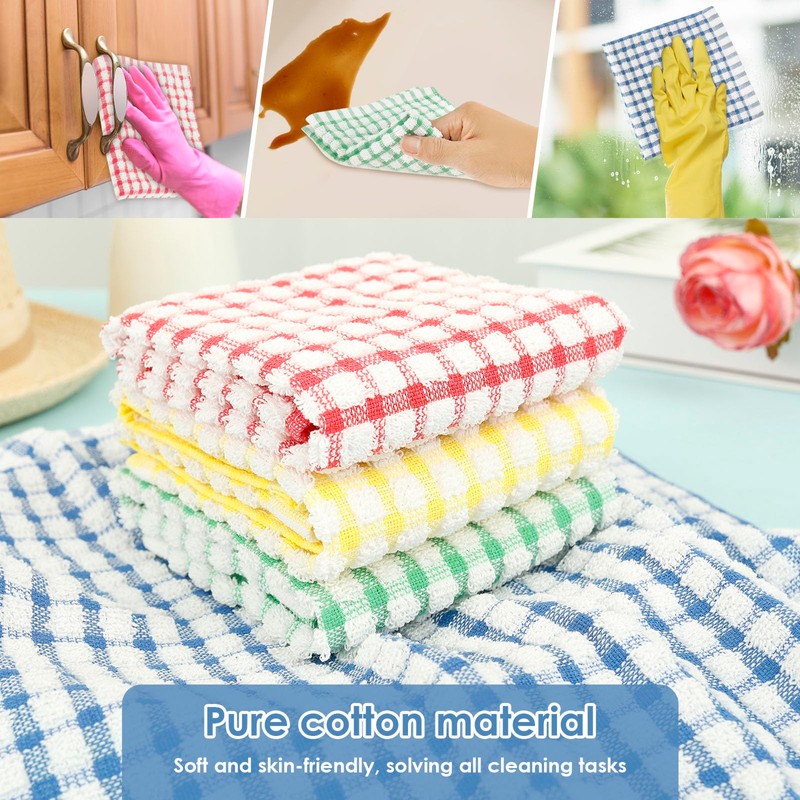 AwObEpl 8 Pack Cotton Kitchens Dish Towels Set Fast Drying