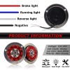 AUTOXBERT 2X 4inch Round Red White 16-LED Truck Trailer Brake