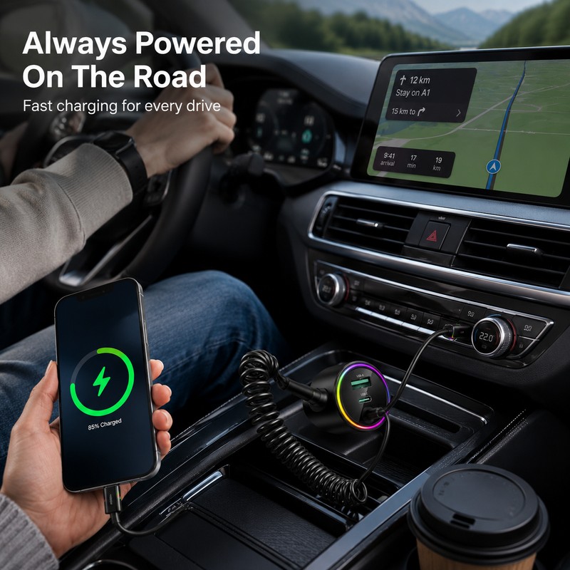 70W USB-C Car Charger for Fast Charging – PD 35W