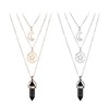 NyxSeat 2 Sets Multilayer Moon Five-Pointed Star Agate Necklace for