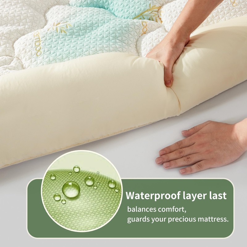 Premium 100% Waterproof Queen Mattress Topper, Breathable Mattress Pad, Rayon