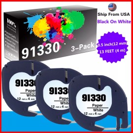 For Dymo 3-Pack Label Maker Refills 91330 for Dymo LetraTag QX50 2000 XR