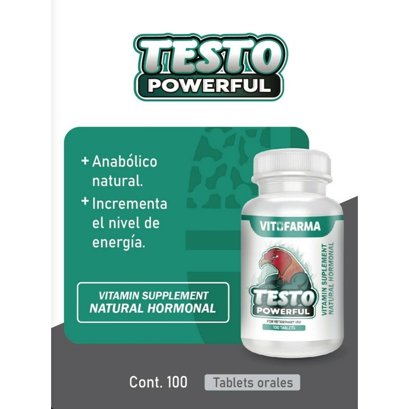 VITOFARMA VITAMINA HORMONAL para GALLOS Finos TESTO Powerful 100 TABLETAS